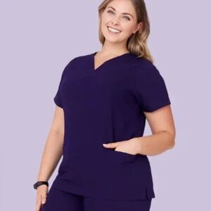 Eggplant Mandala Scrub Top